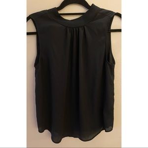 Who What Wear High Neck Sleeveless Pleated Blouse